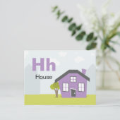 Postale H est pour House - Carte Flash Alphabet (Debout devant)
