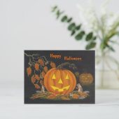 Postale Halloween, carte postale, chipmunk, Jack-o-Lantern (Debout devant)