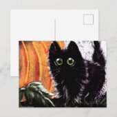 Postale Halloween Chat Noir Qui Dat Scaredy Chat Carte Pos (Devant / Derrière)