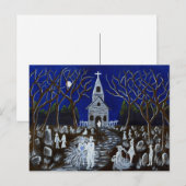 Postale Halloween, mariage, cimetière, fantômes, carte pos (Devant / Derrière)