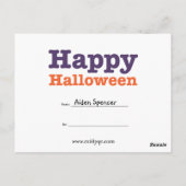 Postale Halloween Salutations pour les enfants Carte posta (Dos)