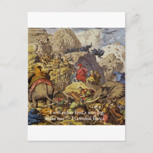 Postale Hannibal Barca & Armée & Citations Cadeaux & Carte (Devant)