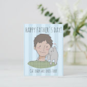Postale Happy Chat Fête des pères cadeau Daddy Carte posta (Debout devant)