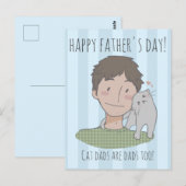 Postale Happy Chat Fête des pères cadeau Daddy Carte posta (Devant / Derrière)