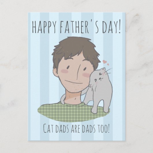 Postale Happy Chat Fête des pères cadeau Daddy Carte posta (Devant)