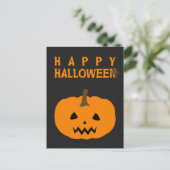 Postale Happy Halloween texte et Citrouille sur carte post (Debout devant)