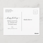 Postale happy holiday stylish script photo carte de voeux (Dos)