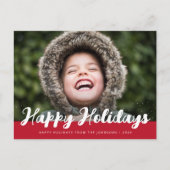Postale happy holiday stylish script photo carte de voeux (Devant)