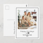 Postale Happy Holidays Simple Elegant Une Photo Carte Post (Devant / Derrière)