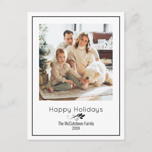 Postale Happy Holidays Simple Elegant Une Photo Carte Post (Devant)