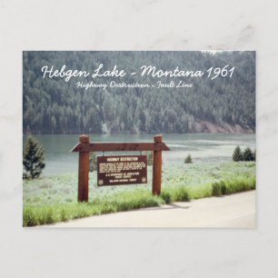 Postale Hebgen Lake Montana 1961 Quake Fault Line Carte po