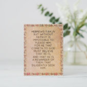Postale Hébreux 11:6 Carte de mémorisation de verset bibli (Debout devant)