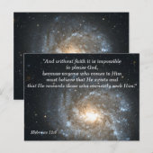 Postale Hébreux 11:6 Carte de mémorisation de verset de la (Devant / Derrière)