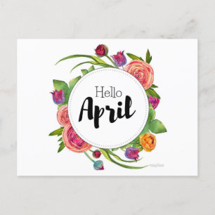 Postale Hello April-kaart Briefkaart