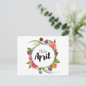 Postale Hello April-kaart Briefkaart (Staand voorkant)