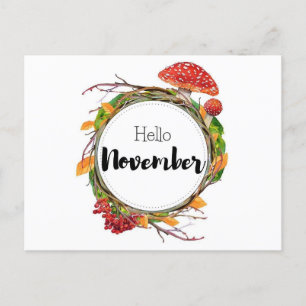 Postale Hello November Briefkaart