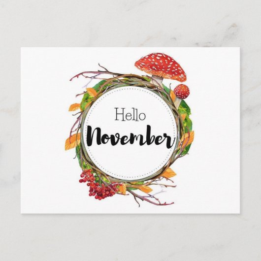 Postale Hello November Briefkaart (Voorkant)