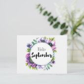 Postale Hello September Briefkaart (Staand voorkant)