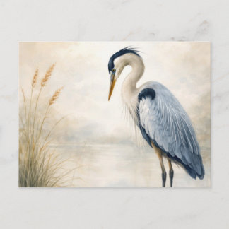 Postale Héron du marais tranquille | Grand Héron | Carte p