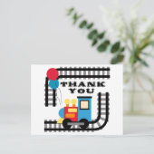 Postale Heure de fête Anniversaire Train Merci Carte posta (Debout devant)