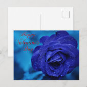 Postale Heureuse Sainte-Valentin bleu rose cadeau Carte po (Devant / Derrière)