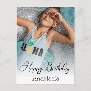 Postale heureux anniversaire carte photo de calligraphie m