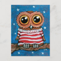 Hibou aux yeux écarquillés Stars & Stripes | Carte