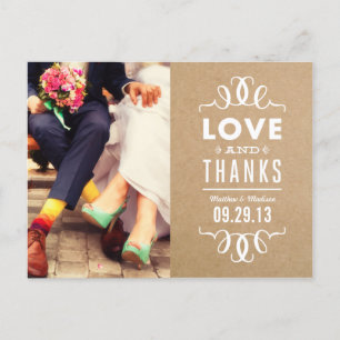 POSTALE HIPSTER MODERNE   CARTE POST MERCI MARIAGE