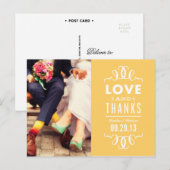 POSTALE HIPSTER MODERNE | CARTE POST MERCI MARIAGE (Devant / Derrière)