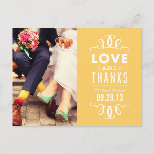 POSTALE HIPSTER MODERNE | CARTE POST MERCI MARIAGE (Devant)