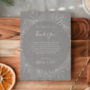 Postale Hiver rustique Carte de réception en Merci gris
