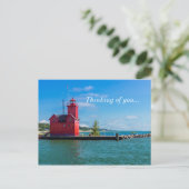 Postale Holland Harbour Lighthouse Penser À Vous Carte Pos (Debout devant)