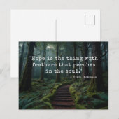 Postale "Hope Is the Thing with Feathers" Emily D Carte Po (Devant / Derrière)