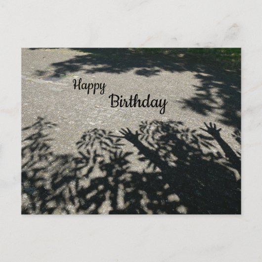 Postale HOURRA Mains Ombres Joyeux Anniversaire Carte Post (Devant)