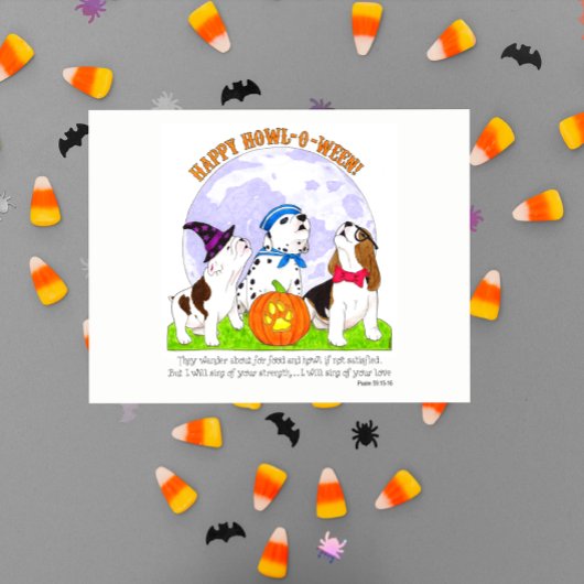 Postale Howl-O-Ween Chiens en Costume Halloween Carte post