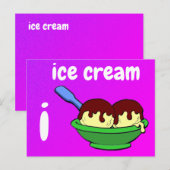 Postale i - carte flash de crème glacée (Devant / Derrière)