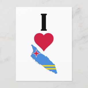 Postale I Love Aruba Vertical I Heart Aruba Drapeau Carte