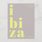 Postale Ibiza Espagne typographie moderne jaune Carte post (Devant)