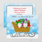 Postale Il n'y a pas d'endroit comme Gnome, carte de Noël (Devant / Derrière)