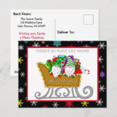 Postale Il n'y a pas d'endroit comme Gnome, carte de Noël (Devant / Derrière)
