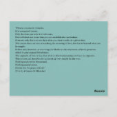 Postale Il n'y a rien d'irréel Non dualité Carte ACIM (Dos)