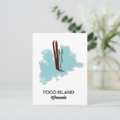 Postale île de Fogo carte du Canada affiche (Debout devant)