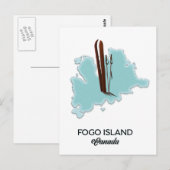 Postale île de Fogo carte du Canada affiche (Devant / Derrière)