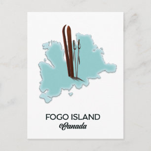 Postale île de Fogo carte du Canada affiche