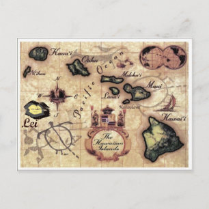 Postale Îles Hawaii carte vintage avec rarement vu Lei