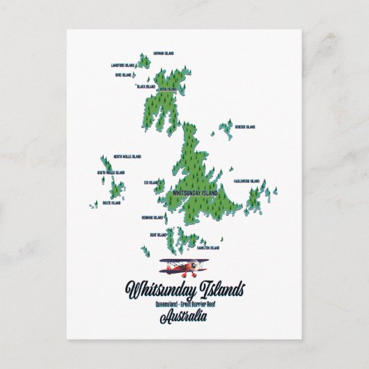 Postale Îles Whitsunday Australie affiche de carte (Devant)