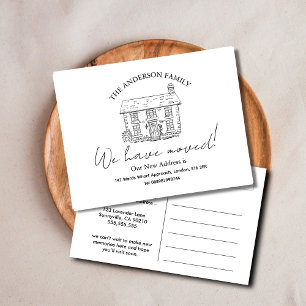 Postale Illustration à l'encre élégante de maison - Carte
