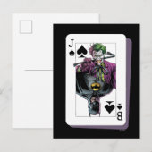 Postale Illustration de carte à jouer Joker et Batman Spad (Devant / Derrière)