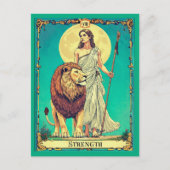 Postale Illustration de carte de tarot, Force (Devant)