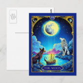 Postale Illustration de carte de tarot, La Lune (Devant / Derrière)